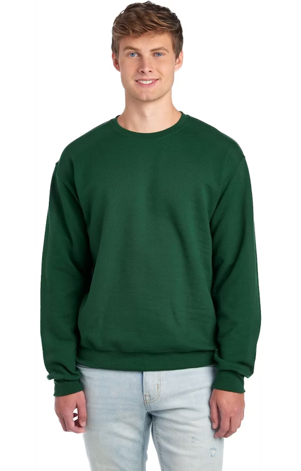 Double Logo - Jerzees 562 Adult Fleece Crew