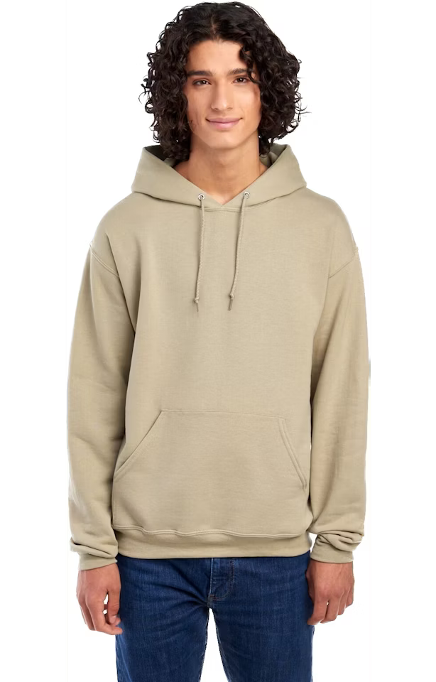 Double Logo Hoodie - Jerzees 996 Adult Fleece Pullover Hooded Sweatshirt