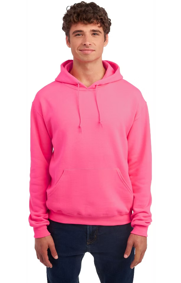 Single Logo Hoodie - Jerzees 996 Adult Fleece Pullover Hooded Sweatshirt