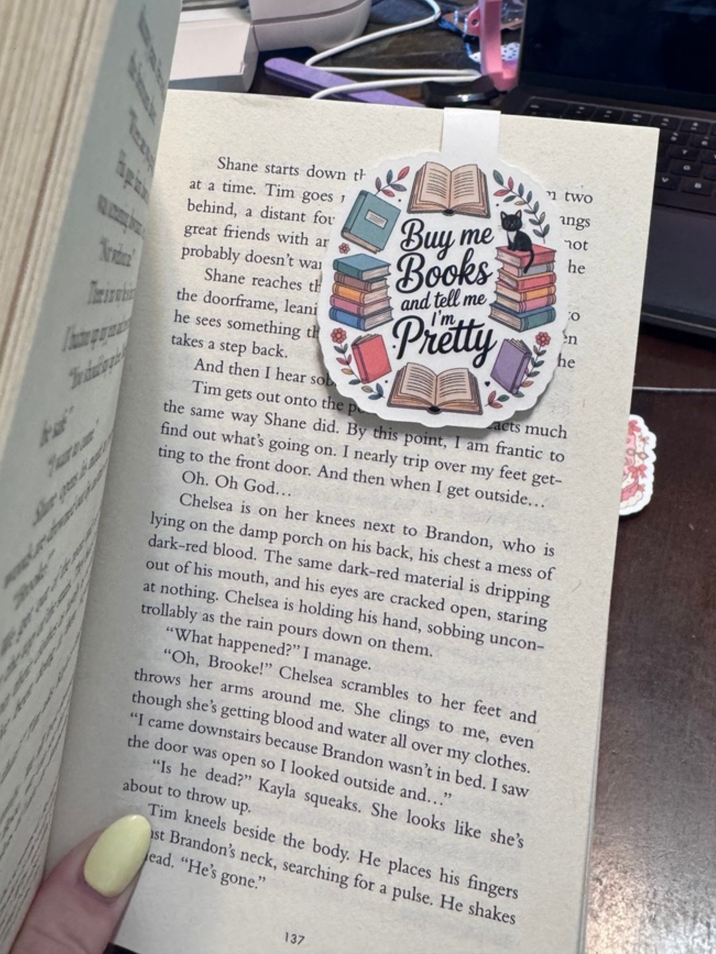 Buy Me Books & Tell Me I'm Pretty Magnetic Bookmark | Book Lover Gift
