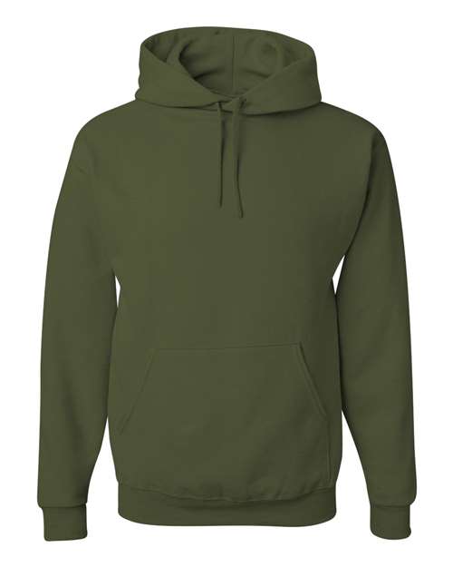 Double Logo Hoodie - Jerzees 996 Adult Fleece Pullover Hooded Sweatshirt