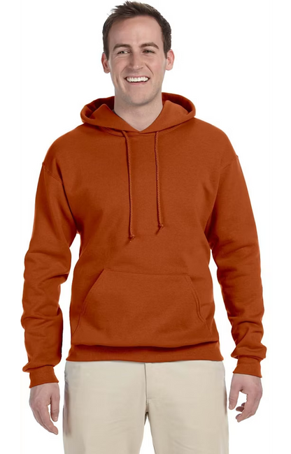 Single Logo Hoodie - Jerzees 996 Adult Fleece Pullover Hooded Sweatshirt