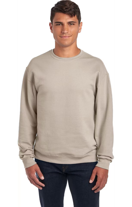Double Logo - Jerzees 562 Adult Fleece Crew