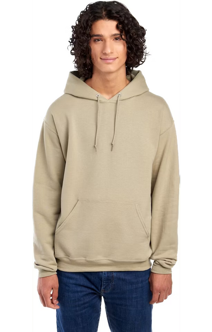 Double Logo Hoodie - Jerzees 996 Adult Fleece Pullover Hooded Sweatshirt