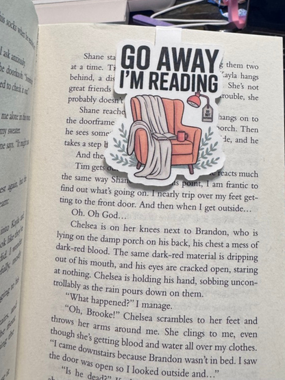 Go Away, I'm Reading Magnetic Bookmark | Funny Introvert Reader Gift
