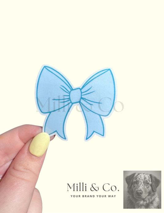 Light Blue Bow Sticker - Sweet Coquette Aesthetic Bow Decal